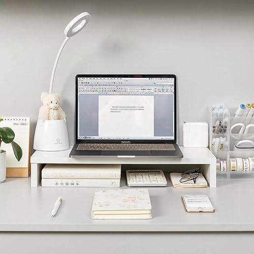 モニター台 techyou DESK UNDER PC STAND White 楽天市場】モニター台 白 机上ラック ホワイト 高さ8cm デスク収納